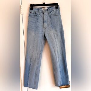Abercrombie & Fitch Two Tone Ankle Straight High Rise Jeans